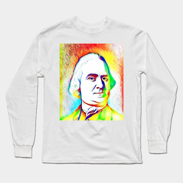 Samuel Adams Colourful Portrait | Samuel Adams Artwork 11 Long Sleeve T-Shirt by JustLit